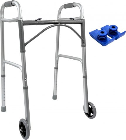 Foldable Lightweight Walker with 2 Wheels